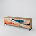 ABSTRACT LANDSCAPE Móvel de TV com 3 Portas em Efeito Carvalho