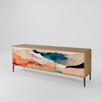 ABSTRACT LANDSCAPE Móvel de TV com 3 Portas em Efeito Carvalho
