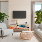 ABSTRACT LANDSCAPE Móvel de TV com 3 Portas em Efeito Carvalho