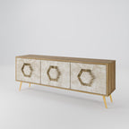 HEXAGONAL SHAPES Móvel de TV com 3 Portas em Efeito Carvalho