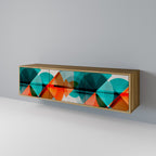 CIRCULAR RHAPSODY Móvel de TV com 3 Portas em Efeito Carvalho