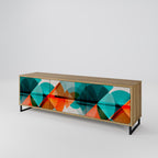 CIRCULAR RHAPSODY Móvel de TV com 3 Portas em Efeito Carvalho