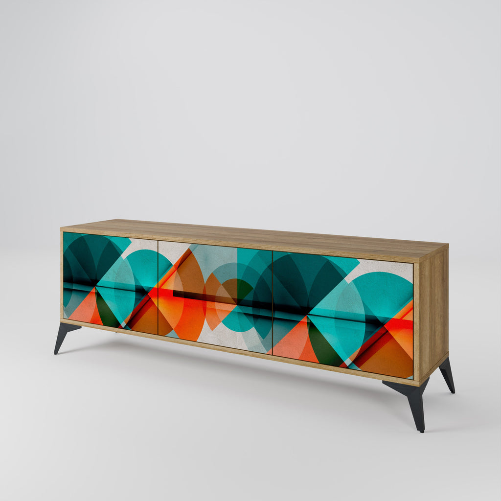 CIRCULAR RHAPSODY Móvel de TV com 3 Portas em Efeito Carvalho