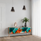 CIRCULAR RHAPSODY Móvel de TV com 3 Portas em Efeito Carvalho