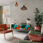 CIRCULAR RHAPSODY Móvel de TV com 3 Portas em Efeito Carvalho