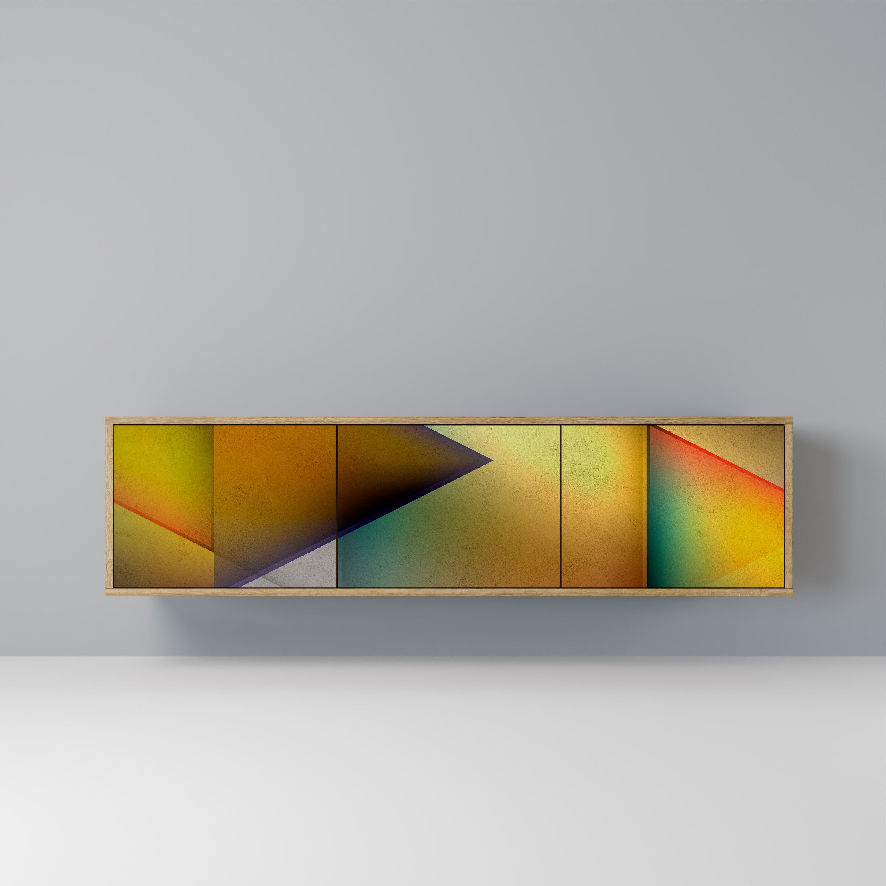 PIERCING SHARPNESS Móvel de TV com 3 Portas em Efeito Carvalho