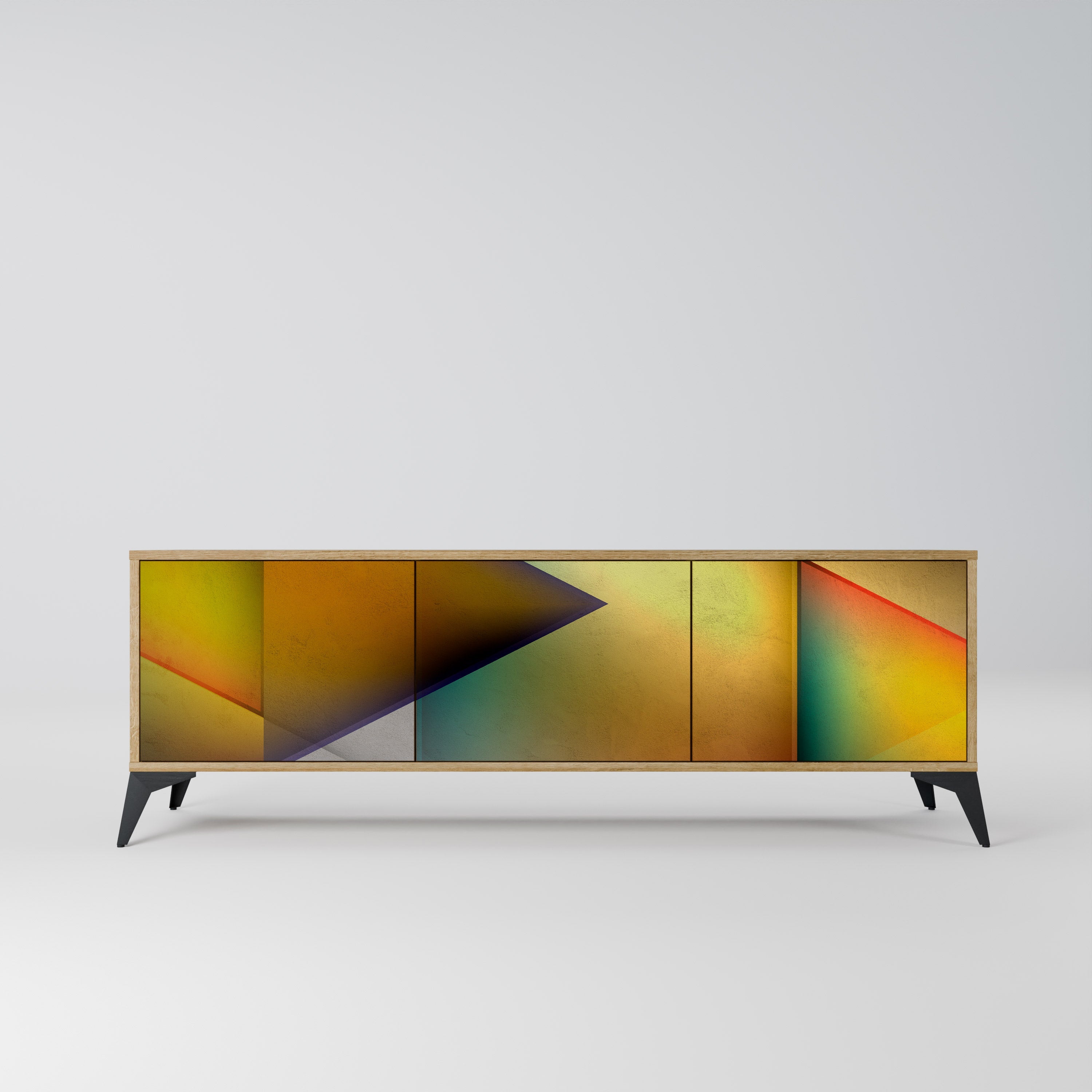 PIERCING SHARPNESS Móvel de TV com 3 Portas em Efeito Carvalho