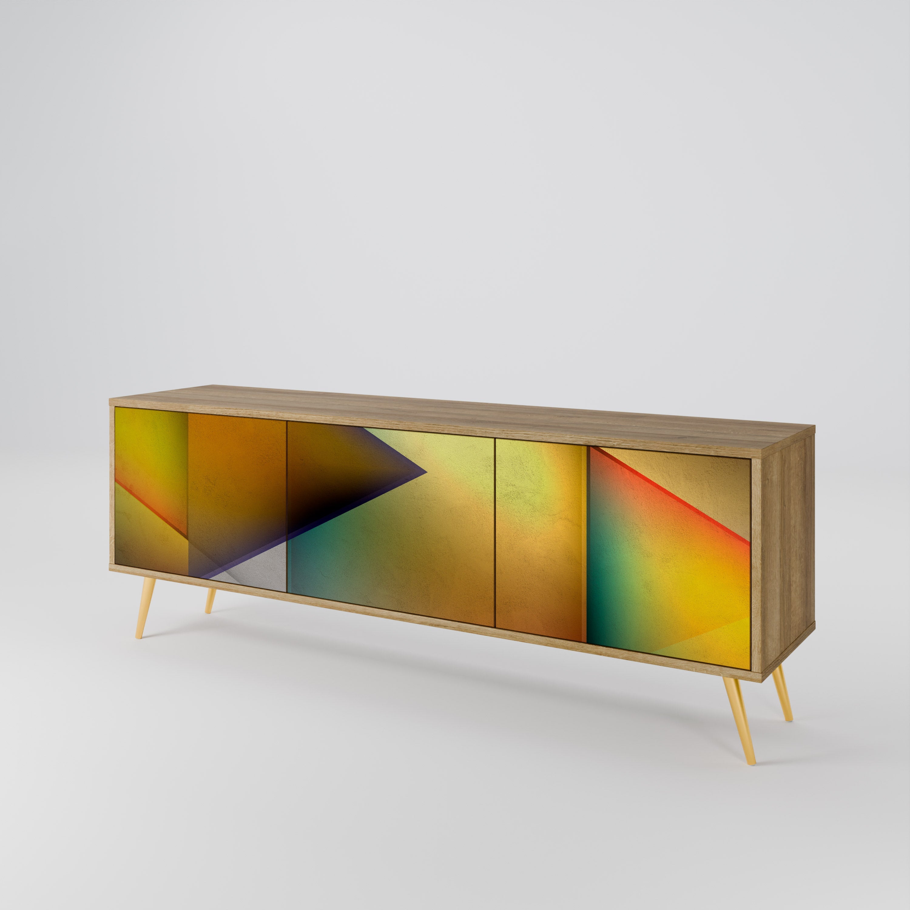 PIERCING SHARPNESS Móvel de TV com 3 Portas em Efeito Carvalho