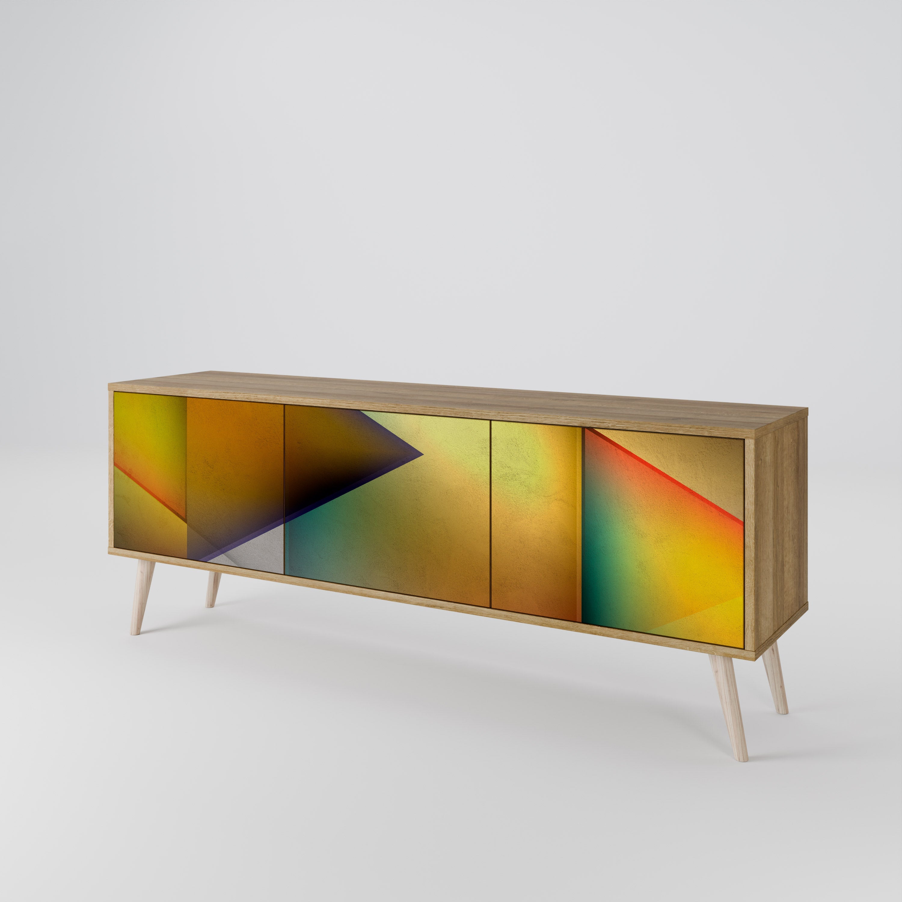 PIERCING SHARPNESS Móvel de TV com 3 Portas em Efeito Carvalho