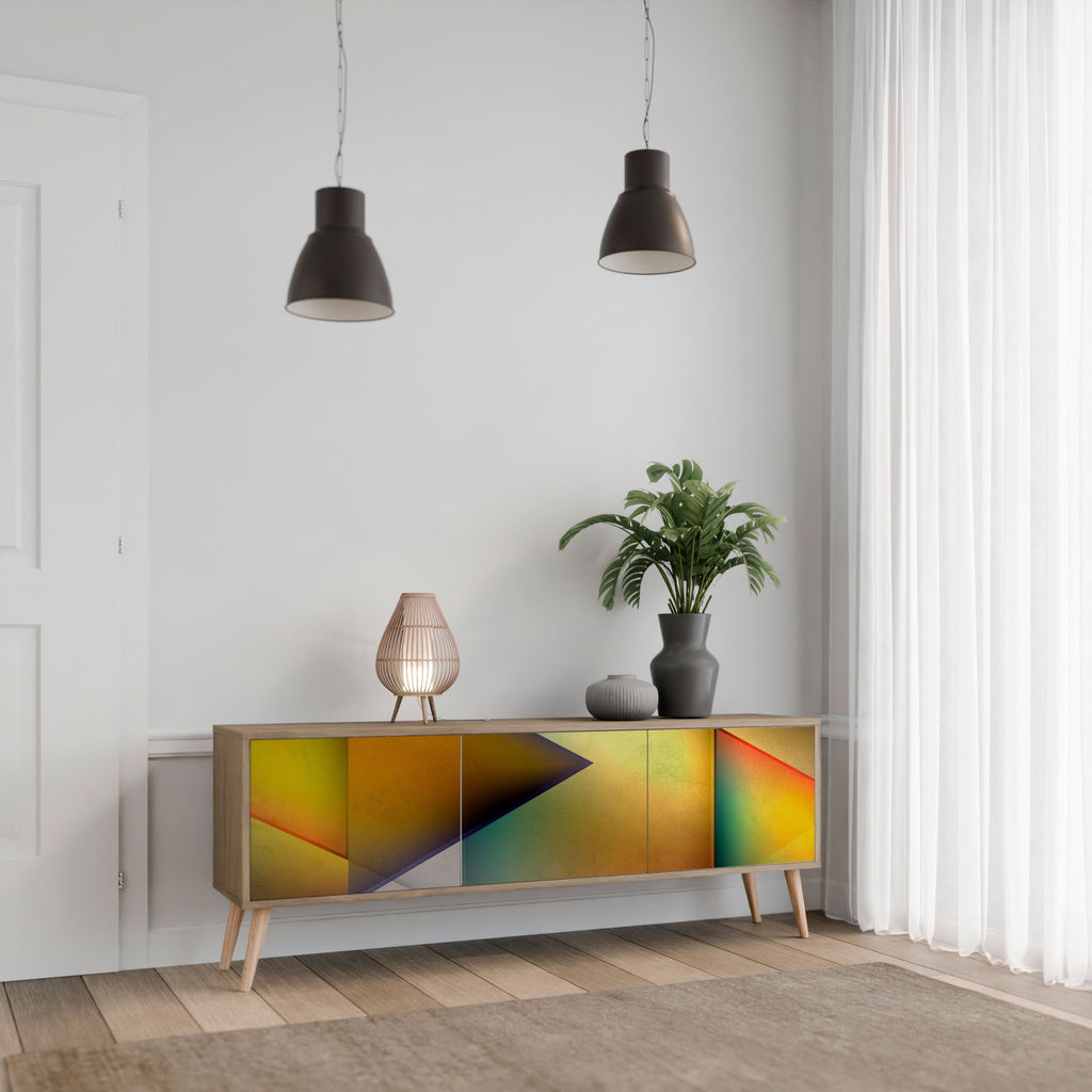 PIERCING SHARPNESS Móvel de TV com 3 Portas em Efeito Carvalho