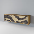 UNIFIED FRAGMENTS Móvel de TV com 3 Portas em Efeito Carvalho