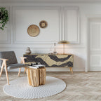 UNIFIED FRAGMENTS Móvel de TV com 3 Portas em Efeito Carvalho