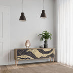 UNIFIED FRAGMENTS Móvel de TV com 3 Portas em Efeito Carvalho