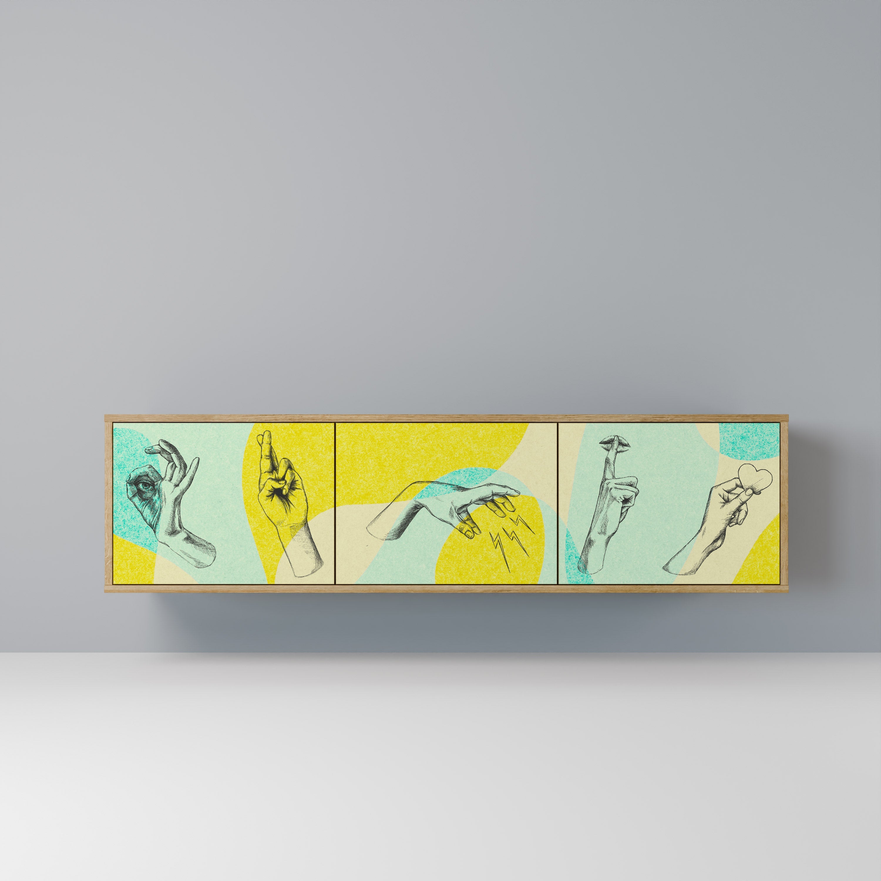 BODY LANGUAGE Móvel de TV com 3 Portas em Efeito Carvalho