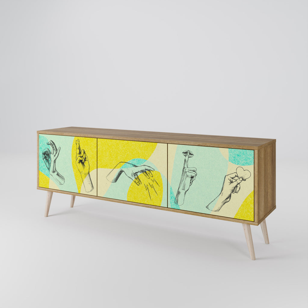 BODY LANGUAGE Móvel de TV com 3 Portas em Efeito Carvalho