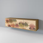 GEOMETRIC FUSION Móvel de TV com 3 Portas em Efeito Carvalho