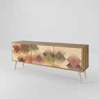 GEOMETRIC FUSION Móvel de TV com 3 Portas em Efeito Carvalho