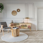 GEOMETRIC FUSION Móvel de TV com 3 Portas em Efeito Carvalho