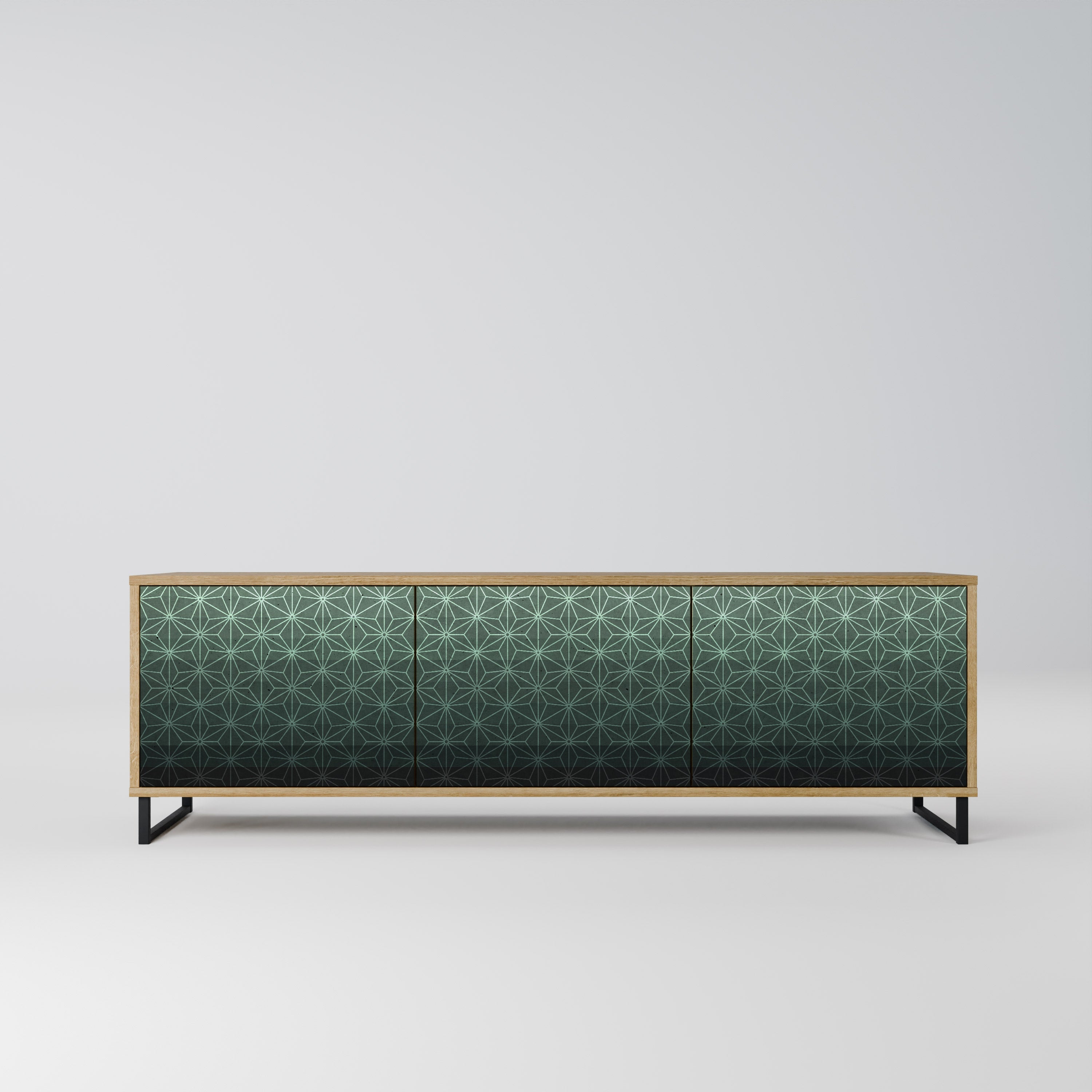 ORNAMENTAL GLIMMER Móvel de TV com 3 Portas em Efeito Carvalho