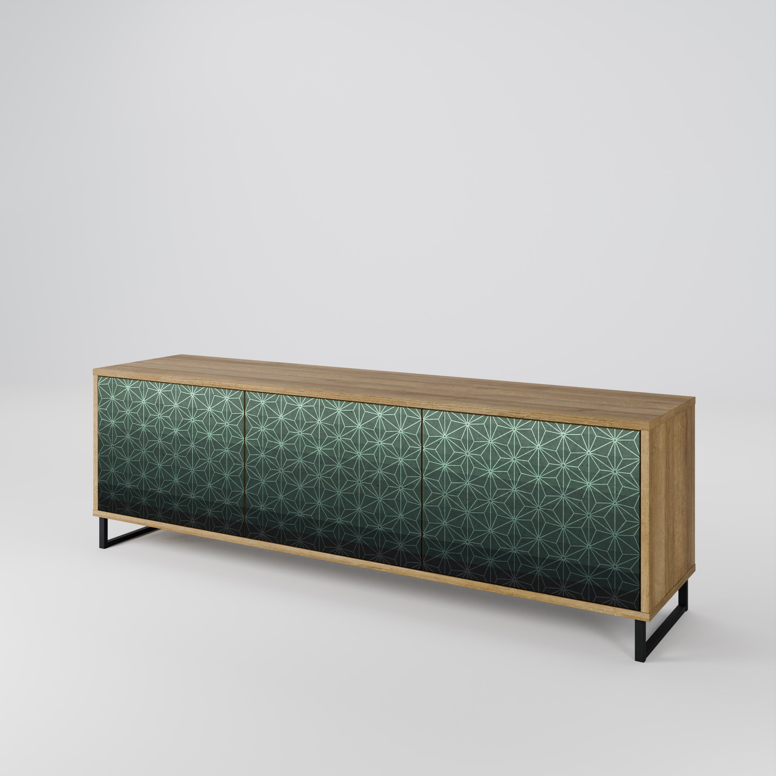 ORNAMENTAL GLIMMER Móvel de TV com 3 Portas em Efeito Carvalho