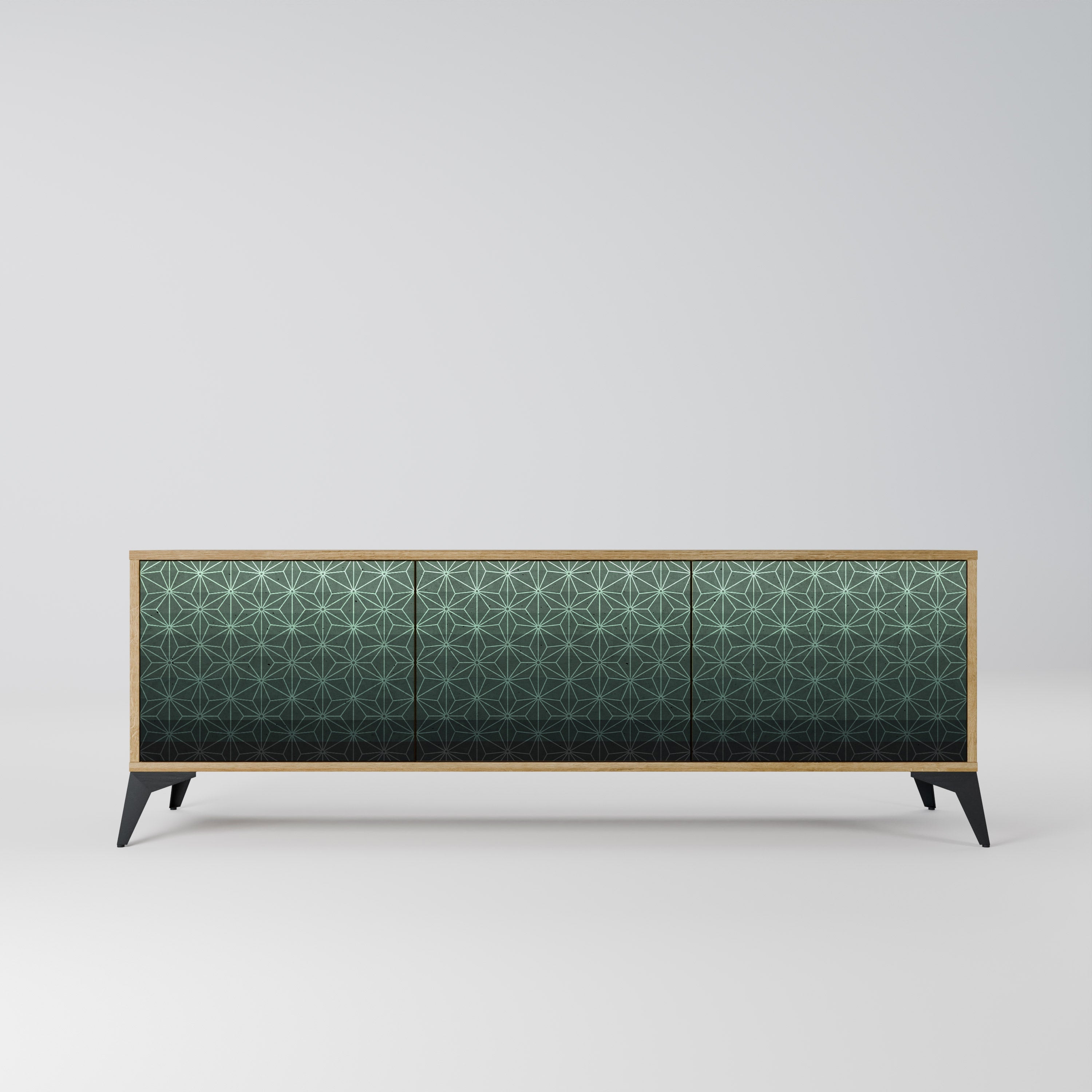 ORNAMENTAL GLIMMER Móvel de TV com 3 Portas em Efeito Carvalho