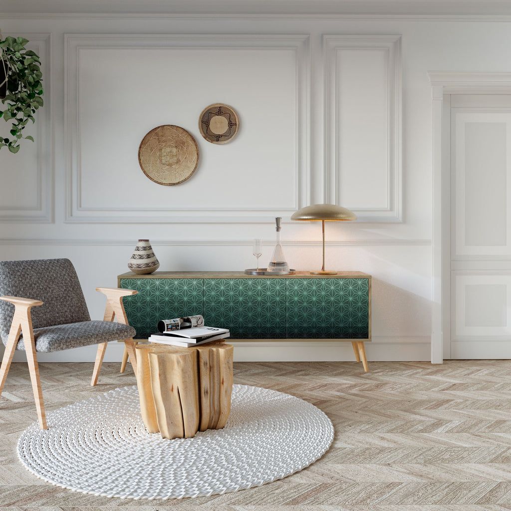 ORNAMENTAL GLIMMER Móvel de TV com 3 Portas em Efeito Carvalho