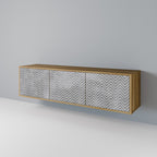 CONCRETE ZIG ZAG Móvel de TV com 3 Portas em Efeito Carvalho