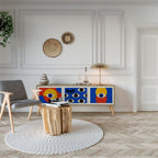 GEOMETRIC EYES Móvel de TV com 3 Portas em Efeito Carvalho