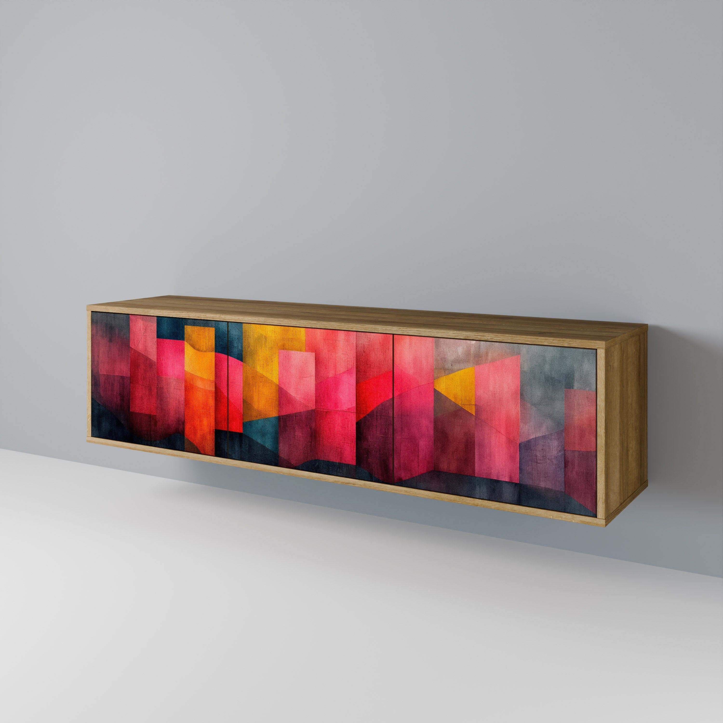 COLORFUL SOUNDS Móvel de TV com 3 Portas em Efeito Carvalho
