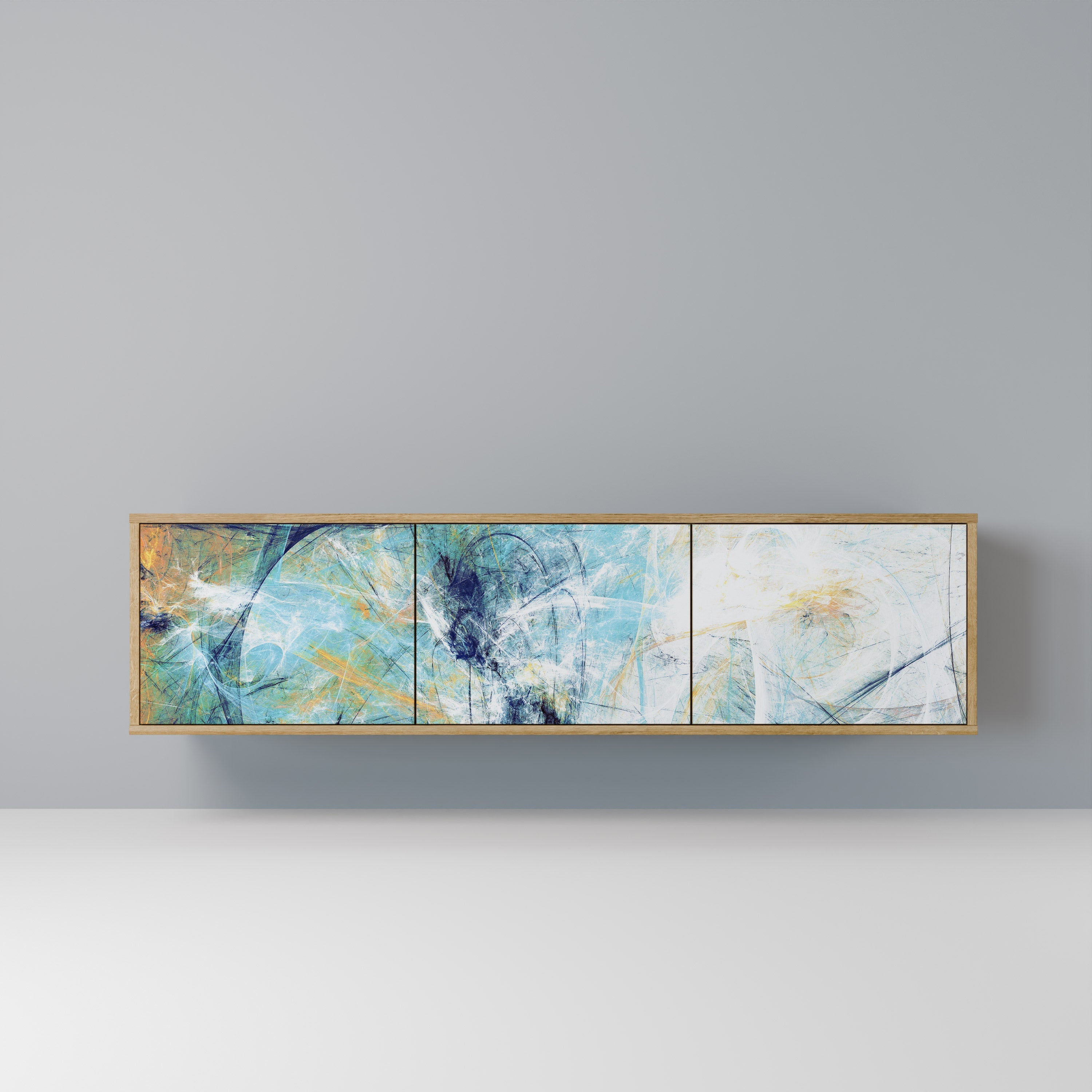 ABSTRACT THOUGHTS Móvel de TV com 3 Portas em Efeito Carvalho