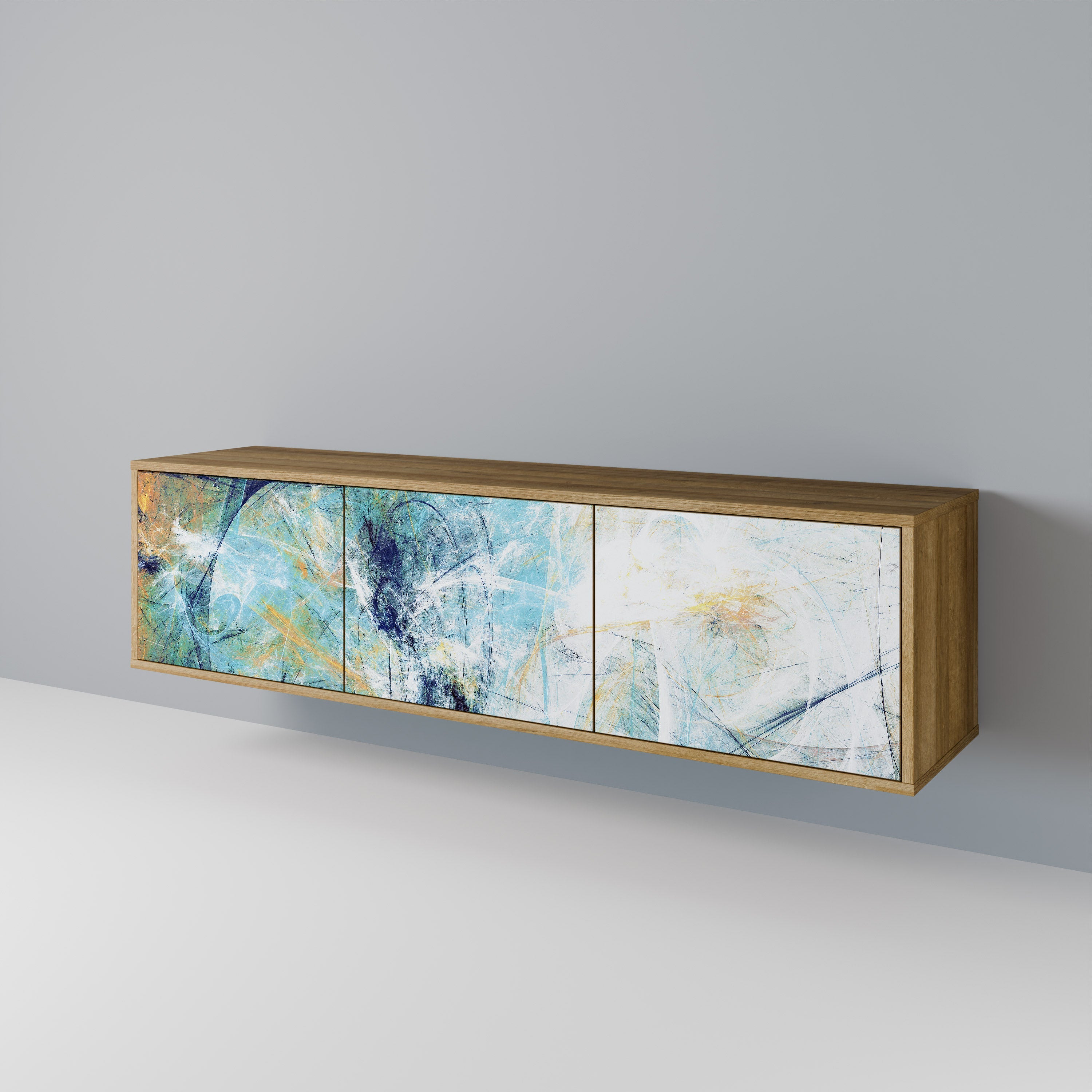 ABSTRACT THOUGHTS Móvel de TV com 3 Portas em Efeito Carvalho