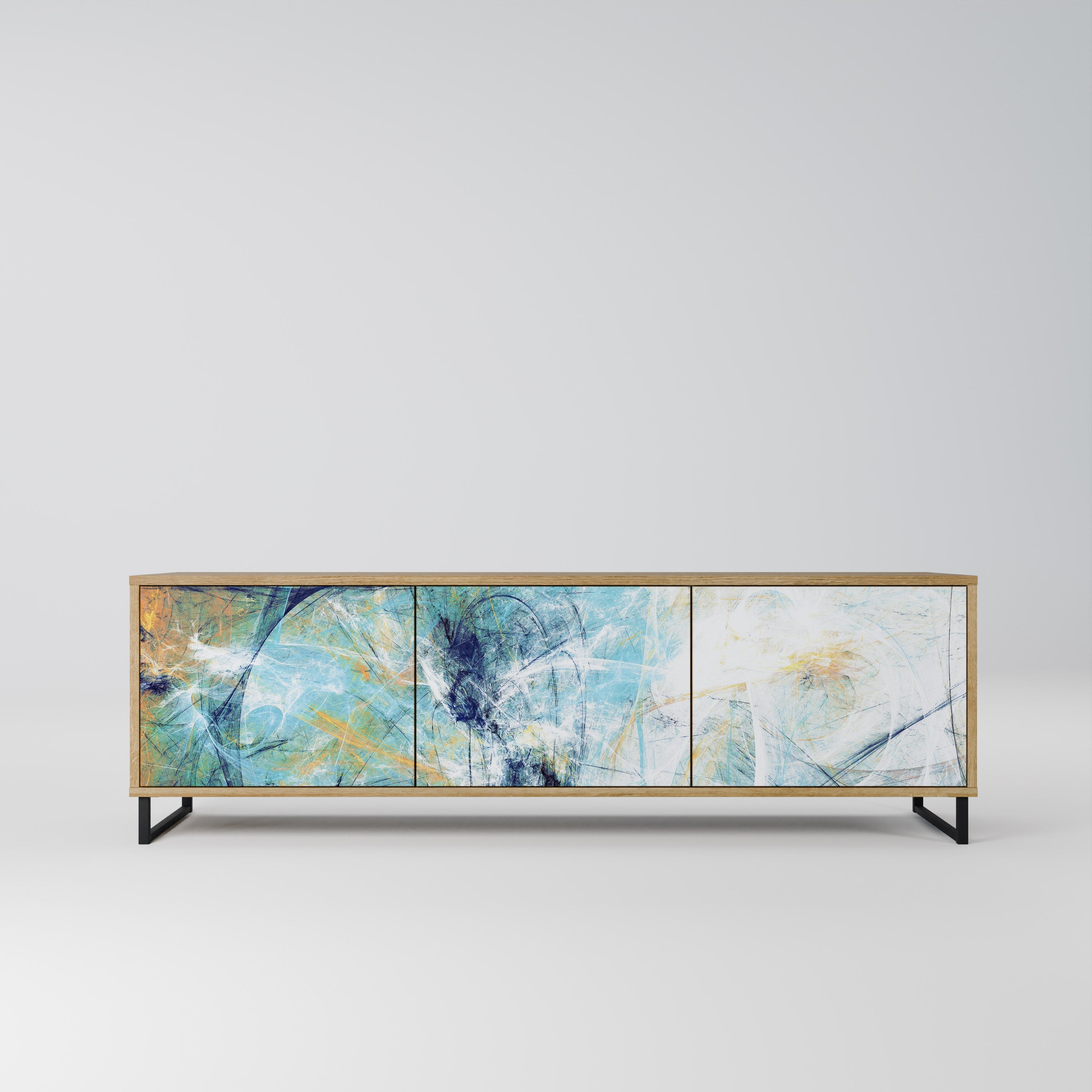 ABSTRACT THOUGHTS Móvel de TV com 3 Portas em Efeito Carvalho