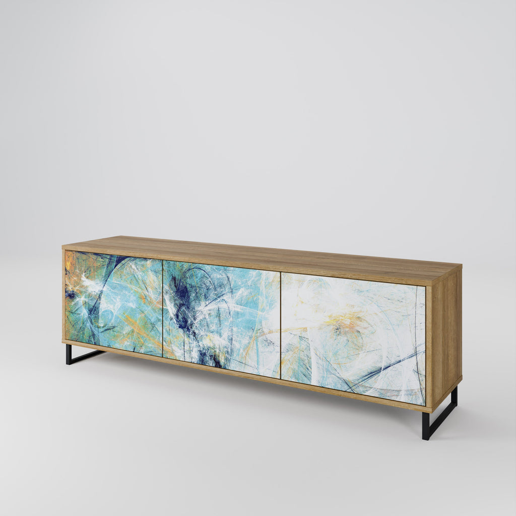 ABSTRACT THOUGHTS Móvel de TV com 3 Portas em Efeito Carvalho