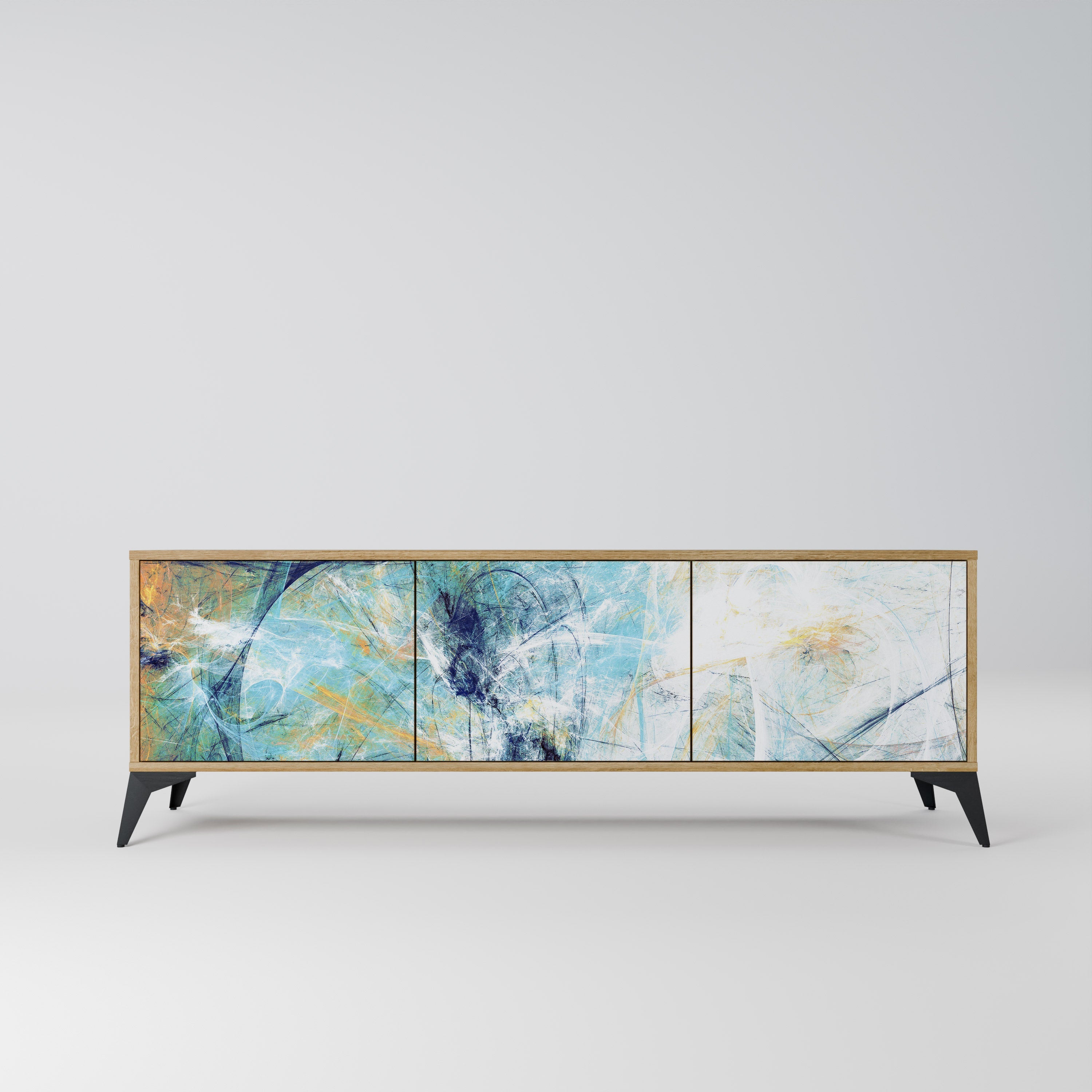 ABSTRACT THOUGHTS Móvel de TV com 3 Portas em Efeito Carvalho