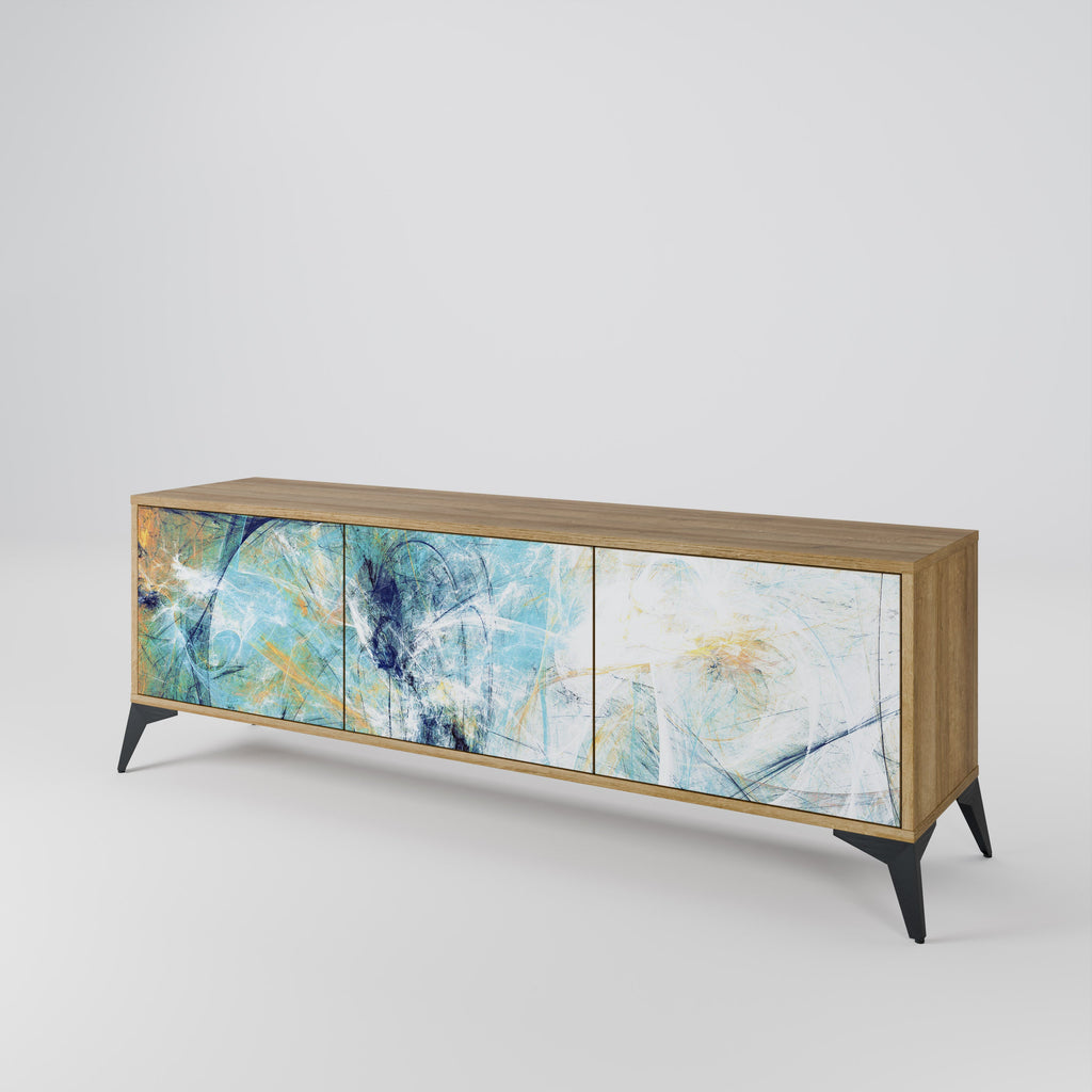 ABSTRACT THOUGHTS Móvel de TV com 3 Portas em Efeito Carvalho