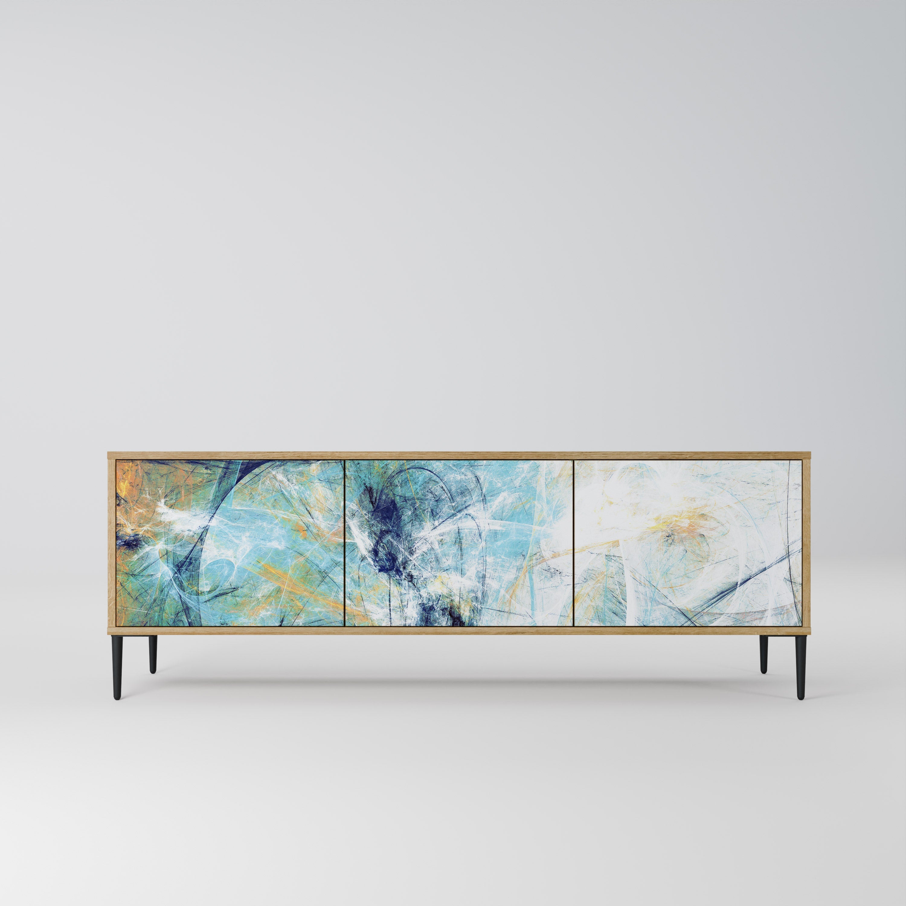 ABSTRACT THOUGHTS Móvel de TV com 3 Portas em Efeito Carvalho