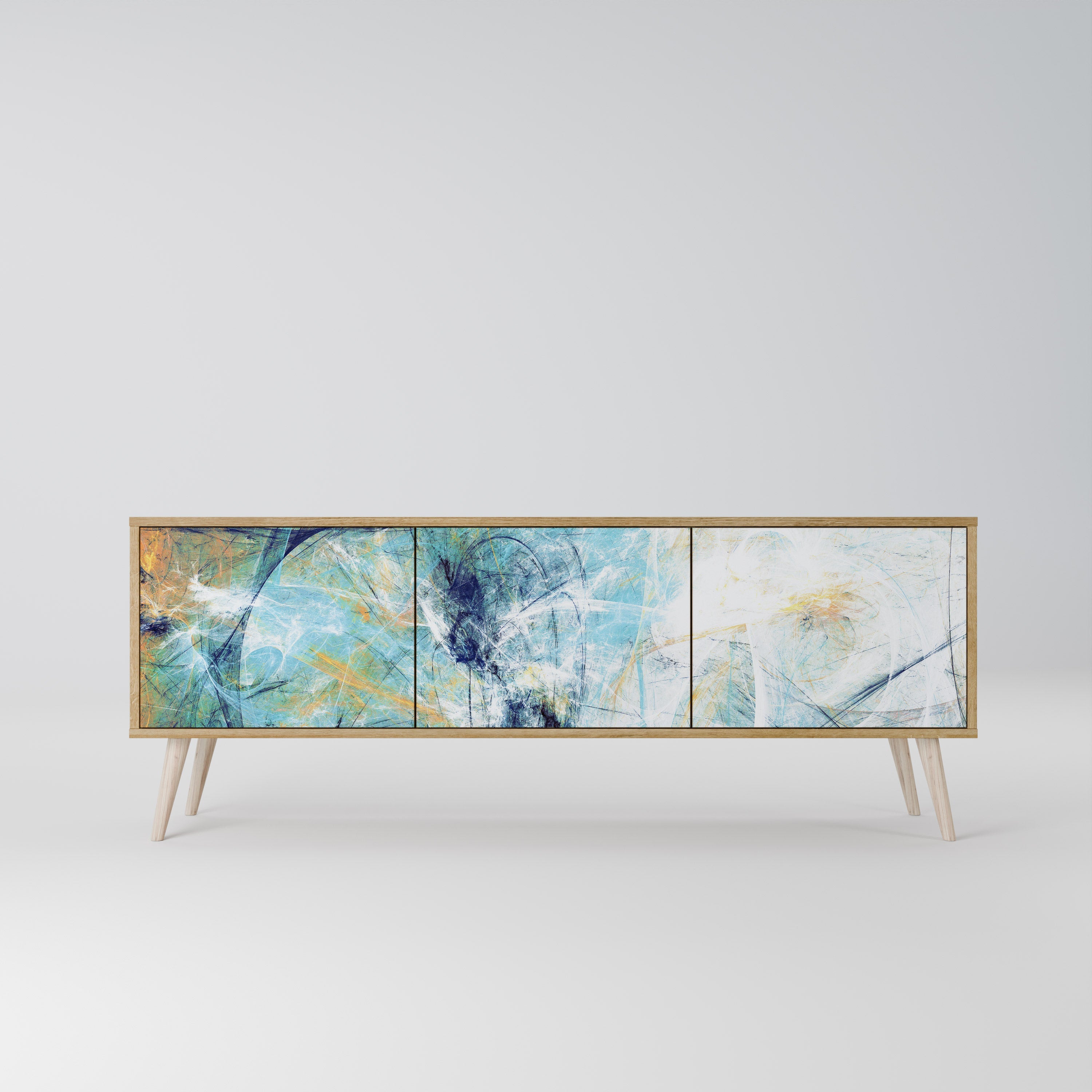 ABSTRACT THOUGHTS Móvel de TV com 3 Portas em Efeito Carvalho