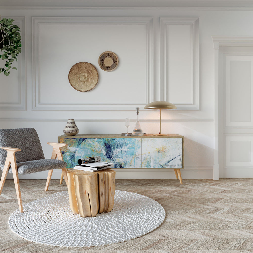 ABSTRACT THOUGHTS Móvel de TV com 3 Portas em Efeito Carvalho