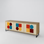 GEOMETRIC PUZZLE Móvel de TV com 3 Portas em Efeito Carvalho