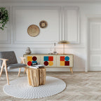 GEOMETRIC PUZZLE Móvel de TV com 3 Portas em Efeito Carvalho