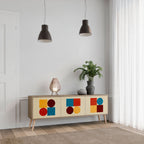 GEOMETRIC PUZZLE Móvel de TV com 3 Portas em Efeito Carvalho