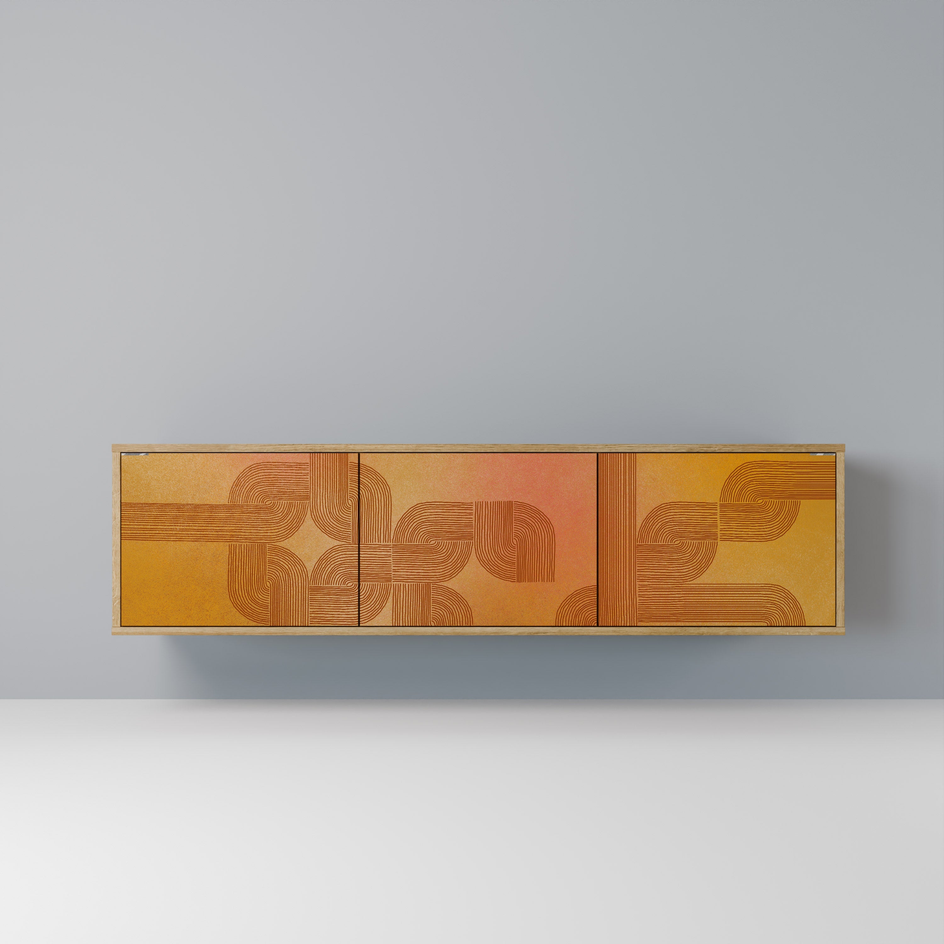 STRENGTHENING RELATION Móvel de TV com 3 Portas em Efeito Carvalho