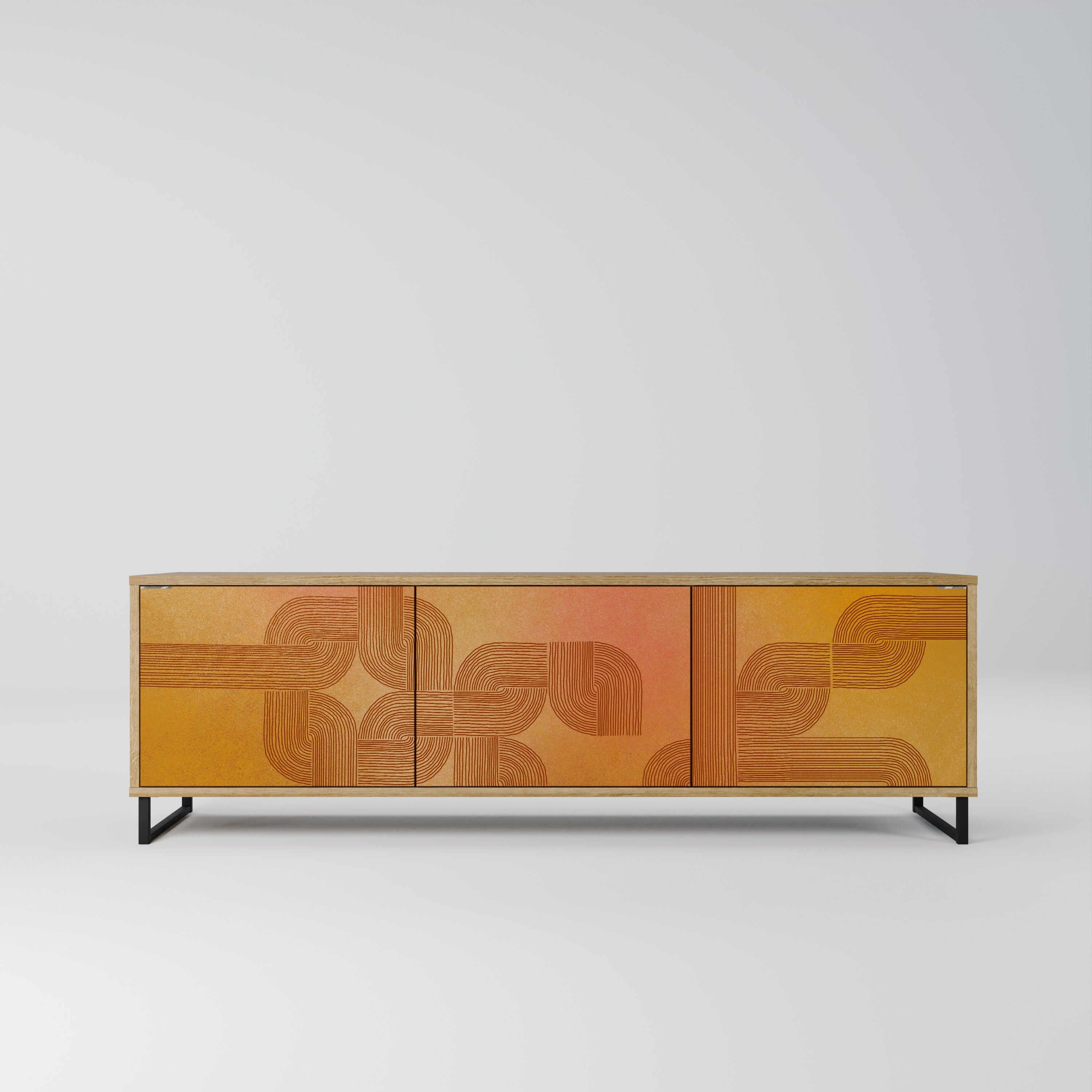 STRENGTHENING RELATION Móvel de TV com 3 Portas em Efeito Carvalho