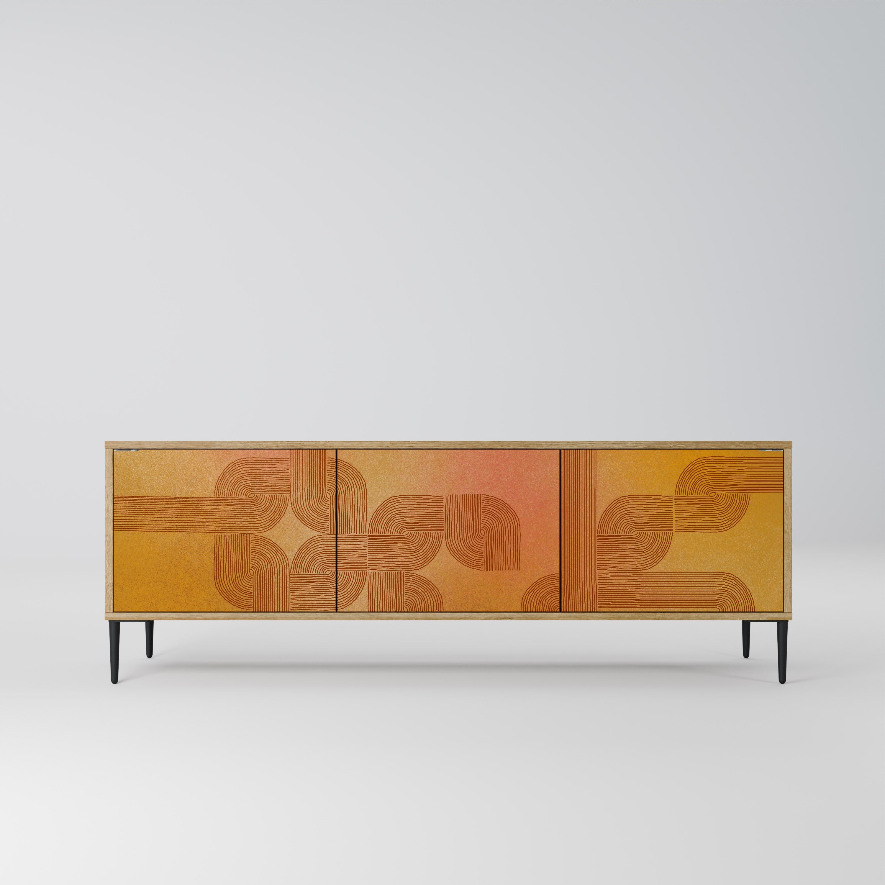 STRENGTHENING RELATION Móvel de TV com 3 Portas em Efeito Carvalho