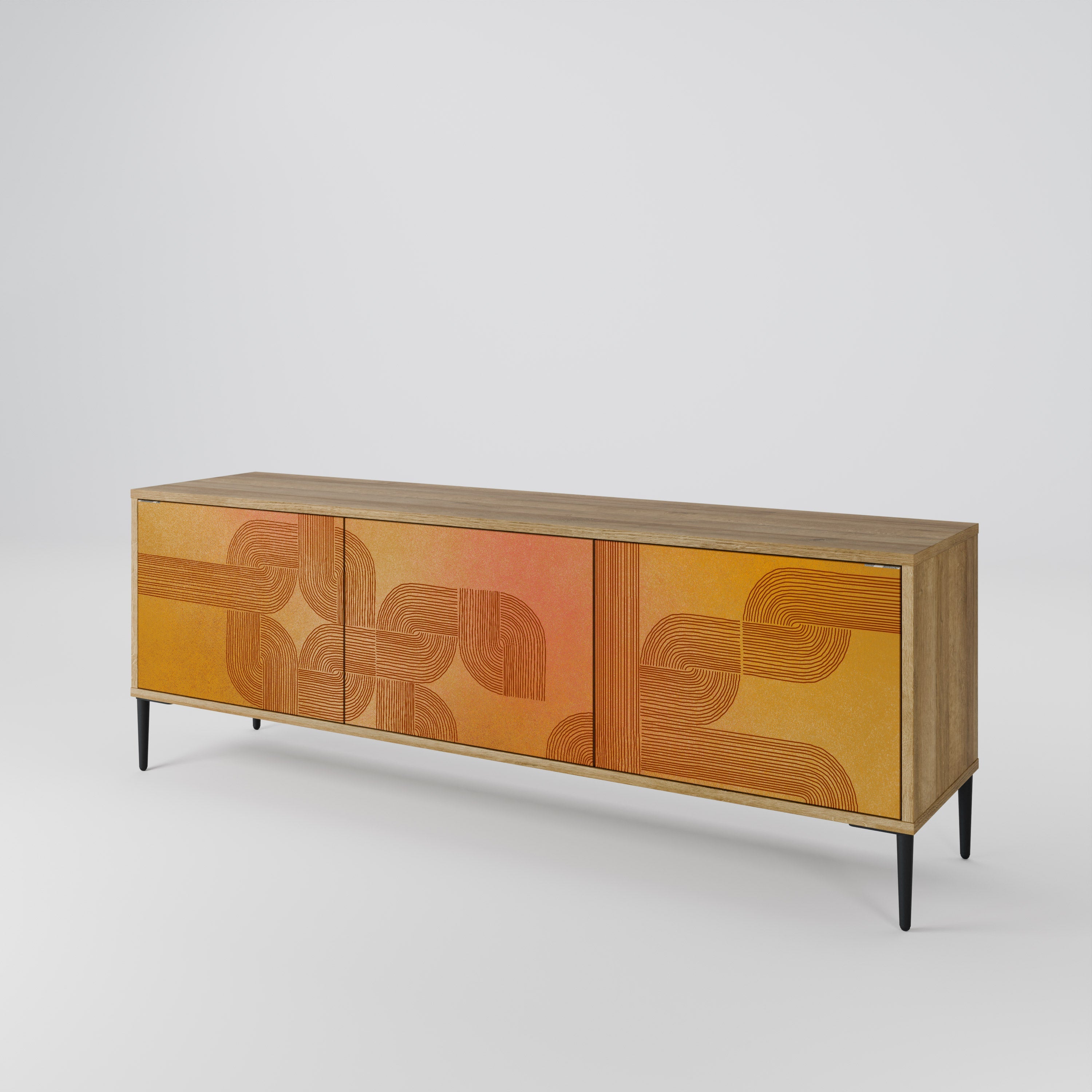 STRENGTHENING RELATION Móvel de TV com 3 Portas em Efeito Carvalho