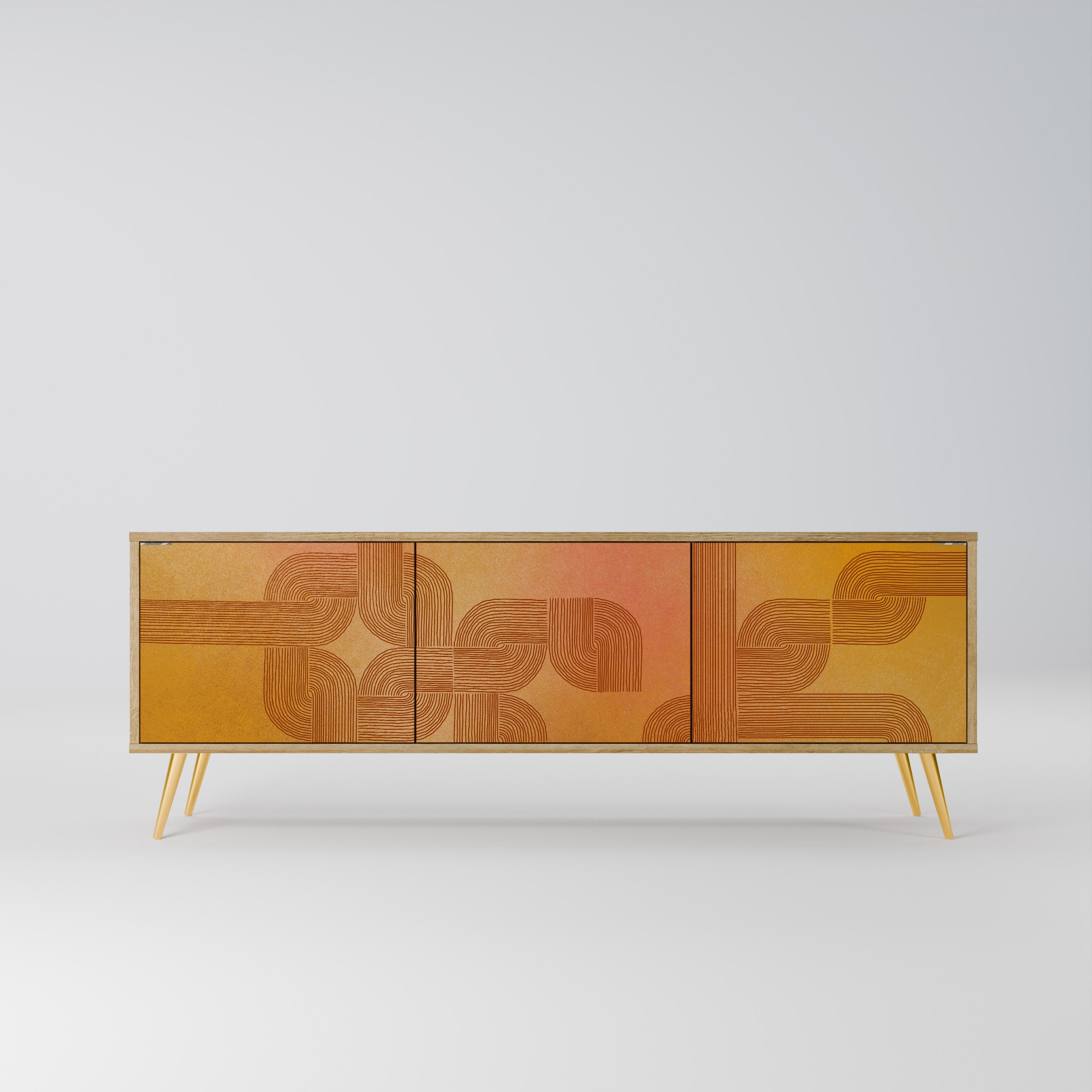 STRENGTHENING RELATION Móvel de TV com 3 Portas em Efeito Carvalho