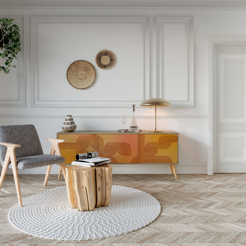 STRENGTHENING RELATION Móvel de TV com 3 Portas em Efeito Carvalho