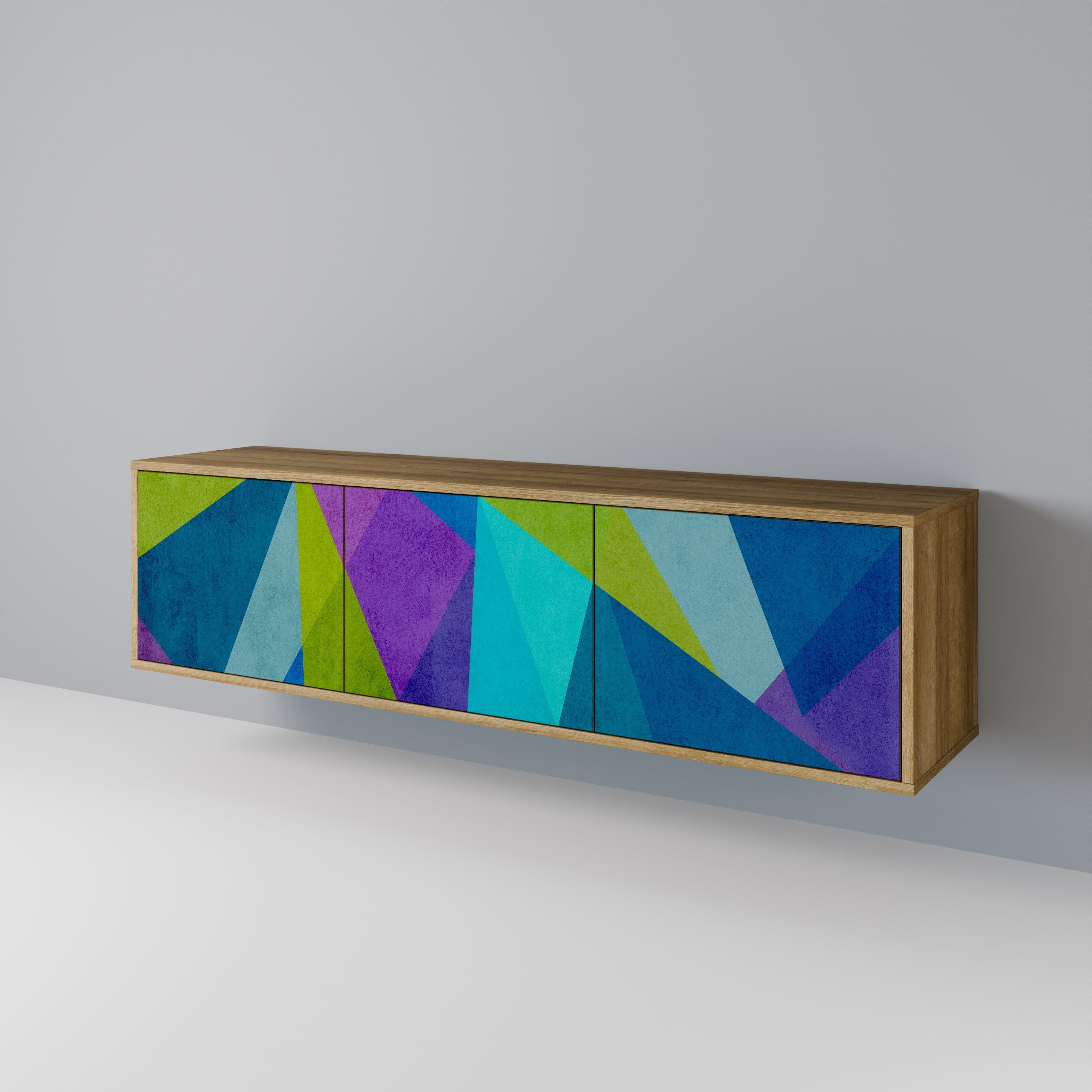 COLD SHOWCASE Móvel de TV com 3 Portas em Efeito Carvalho