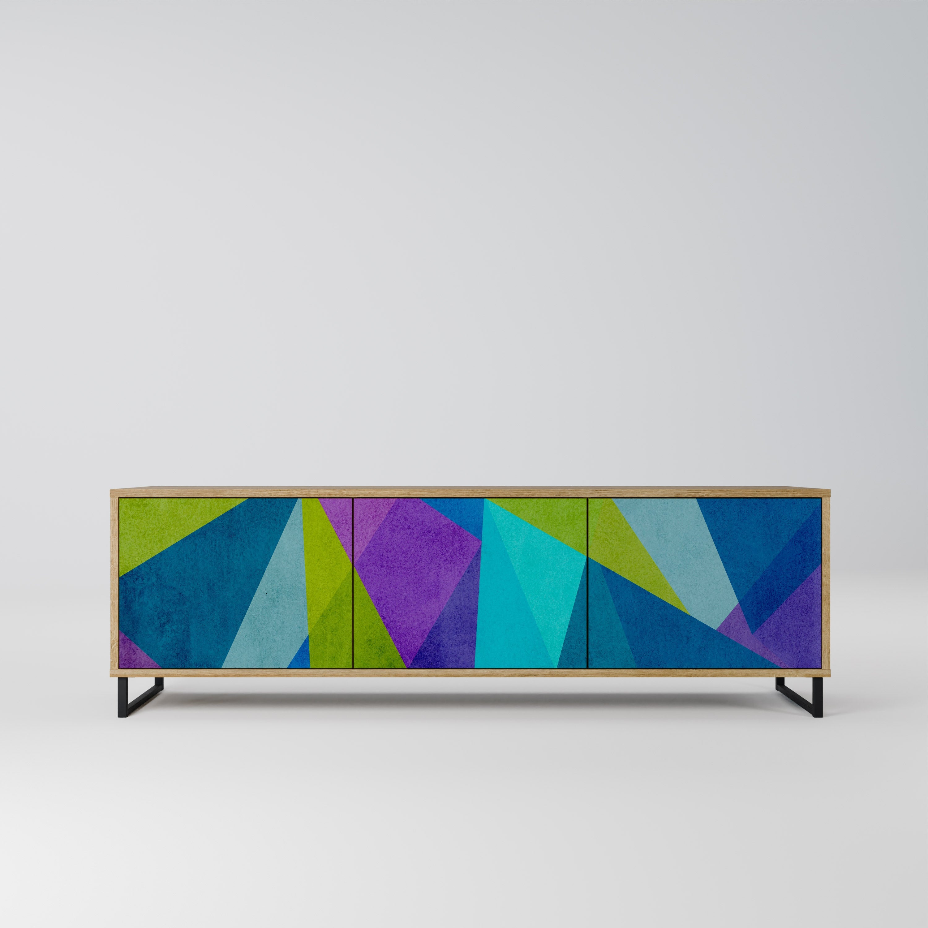 COLD SHOWCASE Móvel de TV com 3 Portas em Efeito Carvalho