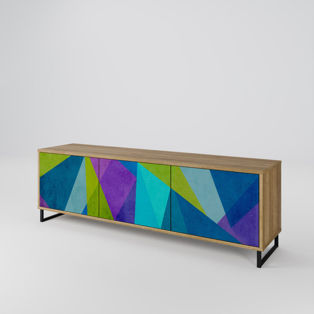 COLD SHOWCASE Móvel de TV com 3 Portas em Efeito Carvalho